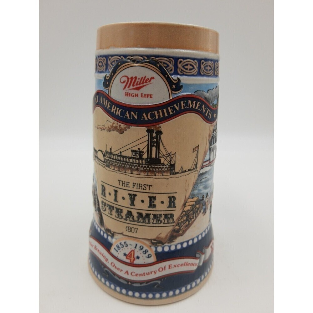 Miller High Life Stein Great American Achievements 4 The First River Steamer